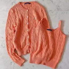 希少♪ラルフローレン ケーブル アンサンブルニット クルーネックカーディガン