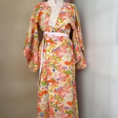 サービス品アンティークな長襦袢可愛い柄裄　小柄な方やお子様向き　手芸にも大変格安