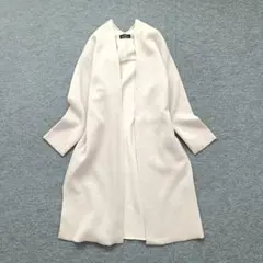 GREEN LABEL RELAXING ノーカラー ロングカーディガン ニット