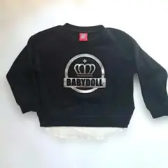 【100】BABYDOLL クラウンプリント ブラック トレーナー