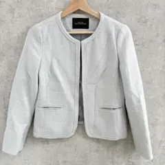 ユナイテッドアローズ グリーンレーベルリラクシング グレー ノーカラージャケット