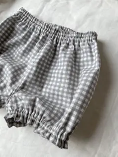 グレーチェックのかぼちゃパンツ90 ハンドメイド