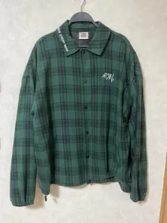 VISION STREET WEAR チェック柄 コーチジャケット グリーン M