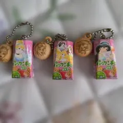 ディズニー　パックンチョミニチュアチャーム　プリンセス3点