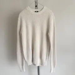 SALE❣️UNIQLO ユニクロ ワッフルクルーネックセーター アイボリー M