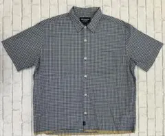 G415　アバクロ　半袖シャツ　ブルー系　チェック　大きいサイズ　定番　人気