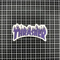 THRASHER 紫炎ロゴステッカー
