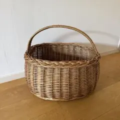 籐製楕円形バスケット