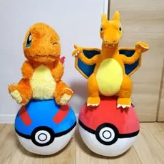 ポケモン　モンスターボール　スーパーボール　ヒトカゲ　リザードン　計4体