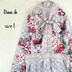 【希少】Dian di ロングワンピース 総柄 モノグラム ボタニカル サイズL