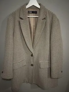 ZARA 千鳥格子柄 テーラードジャケット