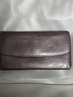 IL BISONTE ダークブラウン微紫塗色リペア済み長財布