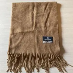 Aquascutum ベージュ マフラー ウール フリンジ付き