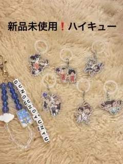 新品未使用‼️ハイキュー　めじるしチャーム　ビーズキーホルダーセット
