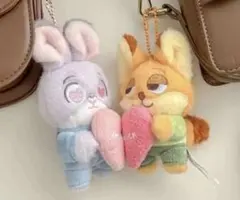 ズートピアぬいぐるみキーホルダー　ジュディ&ニック