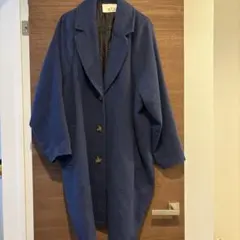 n'Or ネイビー オーバーサイズ チェスターコート　レトロブルー