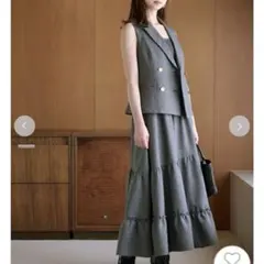snidel プリーツバリエキャミワンピース＆スタンダードジレ