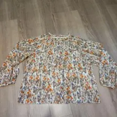 GLOBAL WORK 花柄 長袖ブラウス M