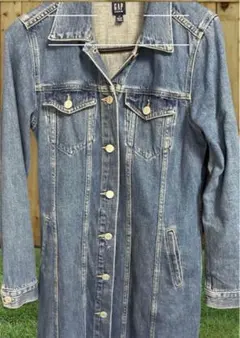 GAP デニムジャケット ワンピースにもなる長袖 デニムブルーXS