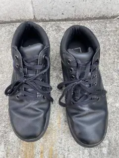 vansブラックレザー ハイカットスニーカー　v2810