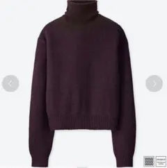 UNIQLO U メランジタートルネックセーター　バーガンディ M