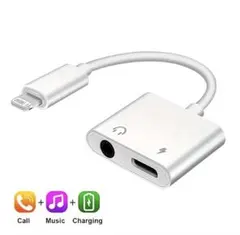 iPhone 充電しながらイヤホン使える Lightning 2in1アダプタ