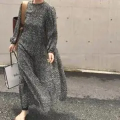 6 ロク ビューティーアンドユース シルク ワンピース 小花柄 ロングワンピ