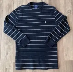 古着 ラルフローレン ボーダー柄 サーマルロングTシャツ メンズXL