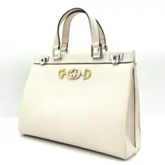 【GUCCI】トートバッグ　ズゥミ　インターロッキングG レザー　アイボリー
