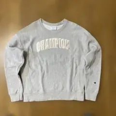 Champion チャンピオン　リバースウィーブ　グレー ワッペンスウェット