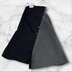 【未使用タグ付き】エレンディークアシンメトリー　バイカラーロングプリーツスカート
