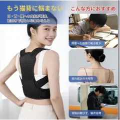 姿勢サポーター 猫背矯正ベルト 男女兼用 通気性メッシュ L