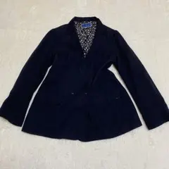 【裏地ハート柄】THE EMPORIUM ダブルブレスト ジャケット 紺ブレ L