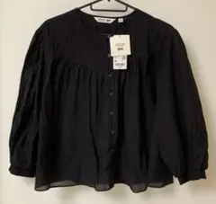 新品　ユニクロ　コットンシアーブラウス/7分袖　M　コントワーデコトニエ