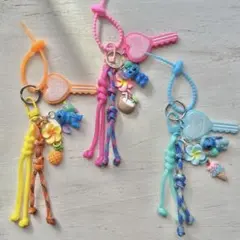 2点セット　じゃらじゃらキーホルダー　【ブルー】