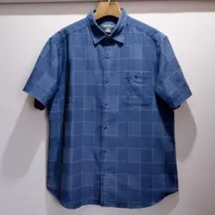 Eddie Bauer 半袖 チェック シャツ コットン ポリ リネン Mのサムネイル