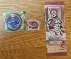 鬼滅の刃　猗窩座　缶バッジ▪︎くら寿司ガチャ消しゴム▪︎チケ風カード　3点セット