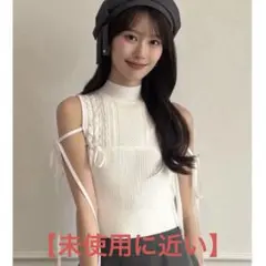 SNIDEL トップス レースアップリボンデザインニットプルオーバー (IVR)