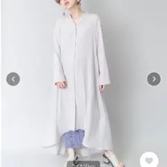 【osmosis】 バックギャザーシャツワンピース