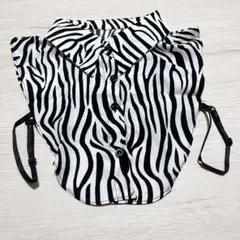 ☘️ 付け襟 シフォン生地　ゼブラ柄　ブラウス　重ね着　おしゃれ　サイズ調整可能