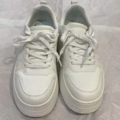 ZARA プラットフォームスニーカー 白37 厚底