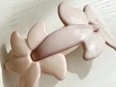 年代物 当時物 未使用 vintageフラワーレトロピンクバレッタ