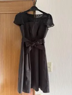 【エコメルカリ便同意必須】　結婚式ドレス　お呼ばれワンピース　透け感　レース　黒