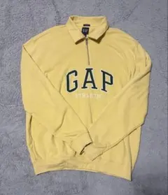 GAP ATHLETIC 하프 Zip 스웨트 로고 자수 옐로우 M