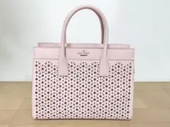 kate spade　ケイトスペード　ハンドバッグ　パンチング　ピンク　美品のサムネイル