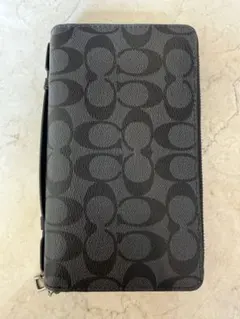 未使用】コーチ coachダブルジップ トラベル オーガナイザー