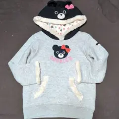 110★ミキハウスダブルB★B子ちゃんアップリケ付き！パーカートレーナー★