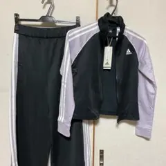 adidas ジャージセット 黒/紫 3本ライン