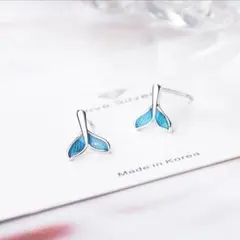 X71 ピアス レディース k18 アクアブルー S925 シンプル