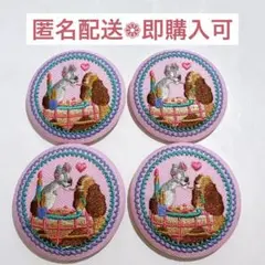 ディズニー 刺繍缶バッチ わんわん物語 4点セット